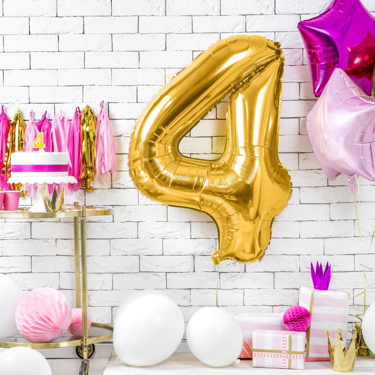 Ballonnen - Gouden cijfers 86 cm