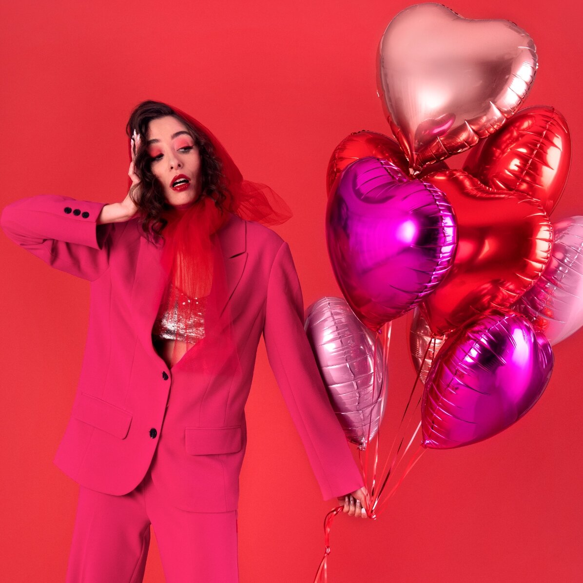 Ballon - Rood hart 45 cm