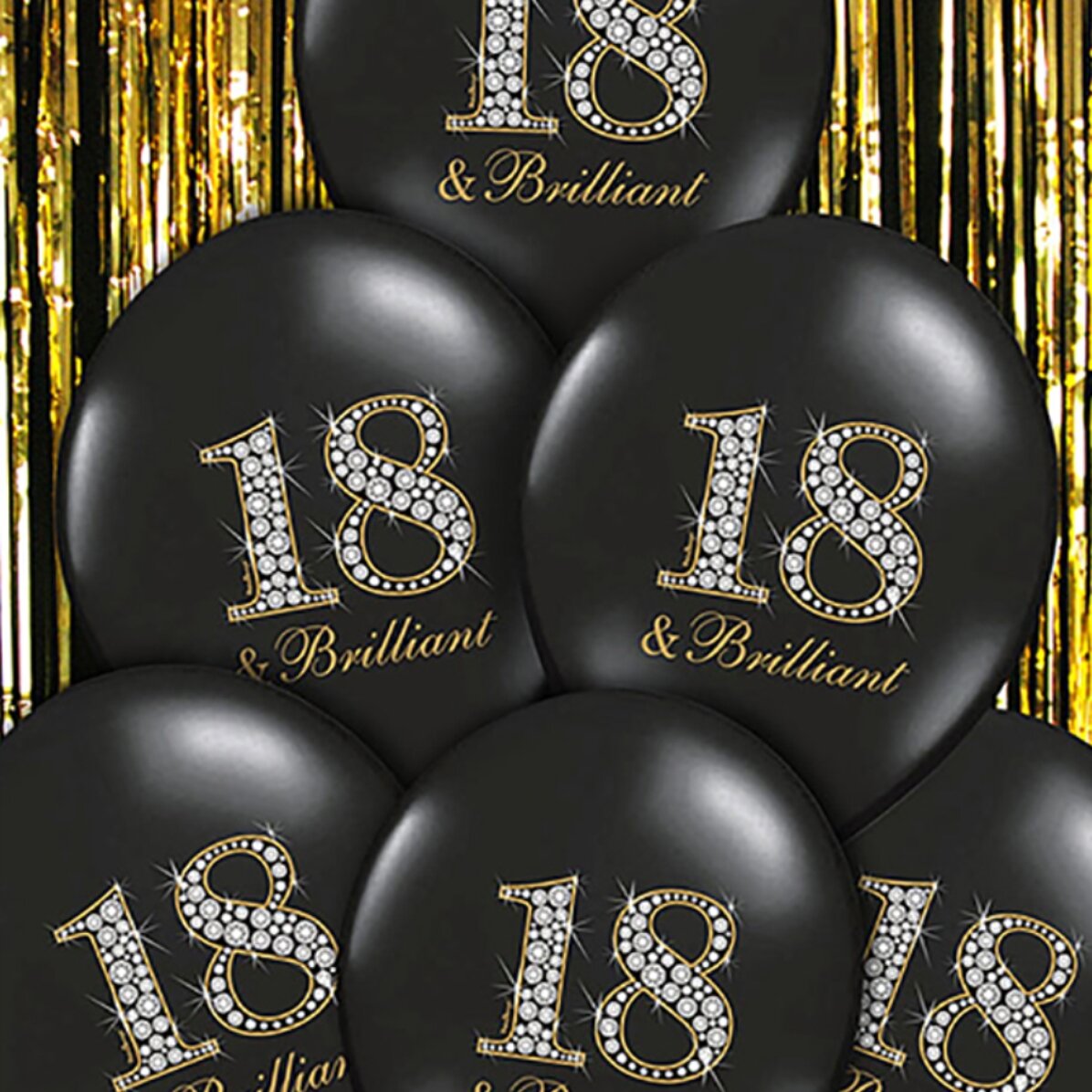 Set van 6 verjaardagsballonnen voor 18-jarigen - 18 & Brilliant