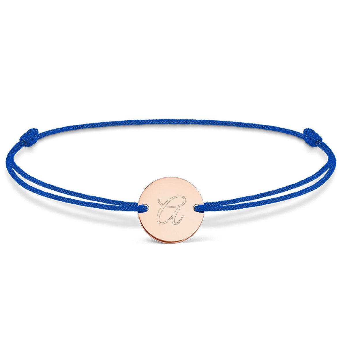 Personalised cord bracelet - 10 mm bead - 925 silver - initial model 3