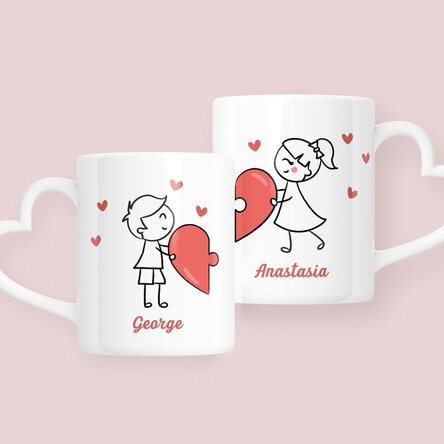 Personalised mugs for couples with text - Love