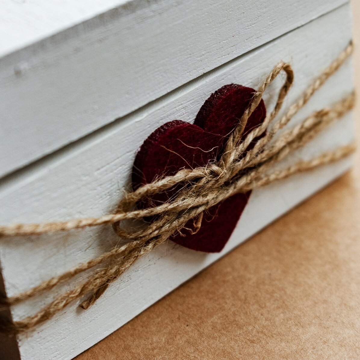 Wooden box with heart