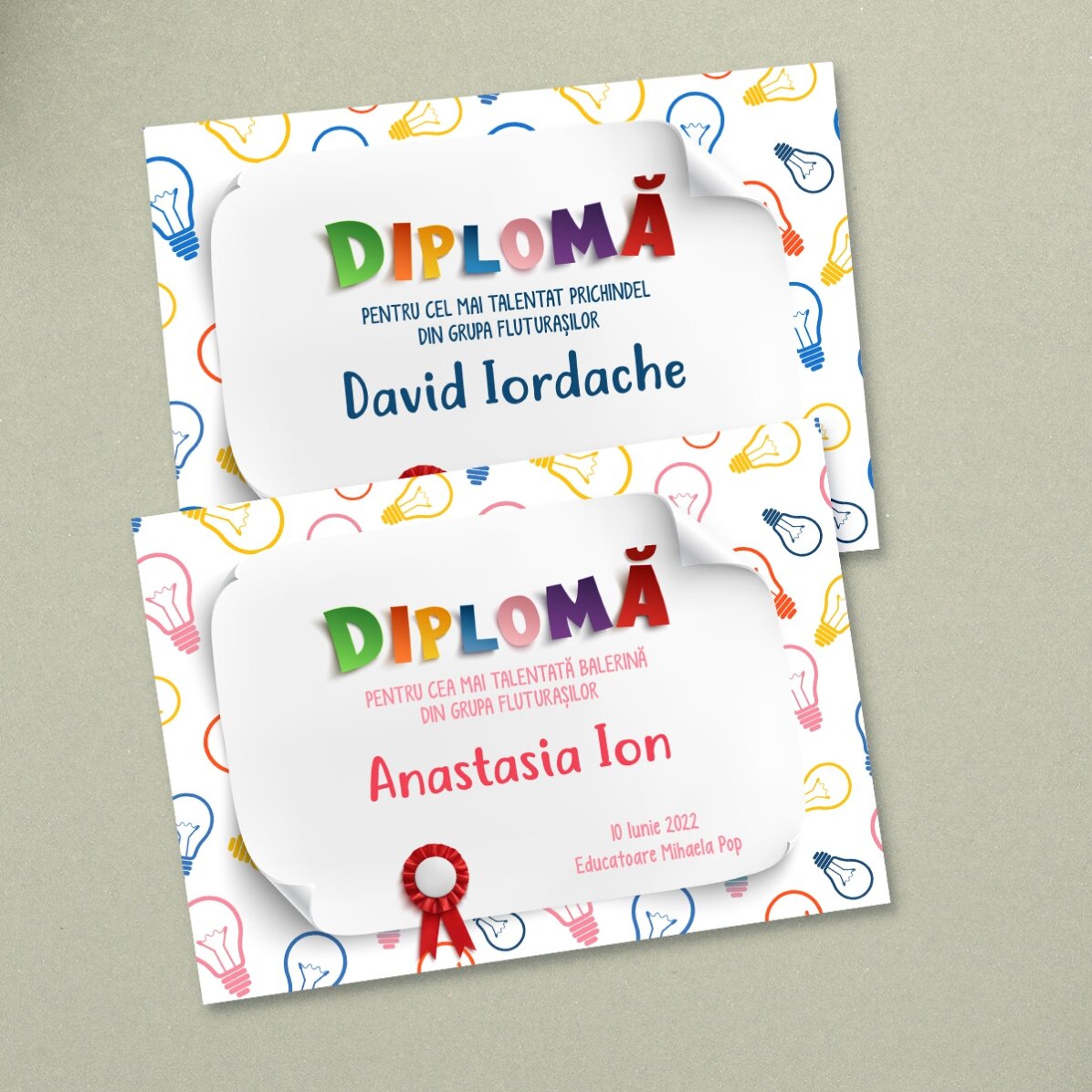 Gepersonaliseerd diploma met tekst