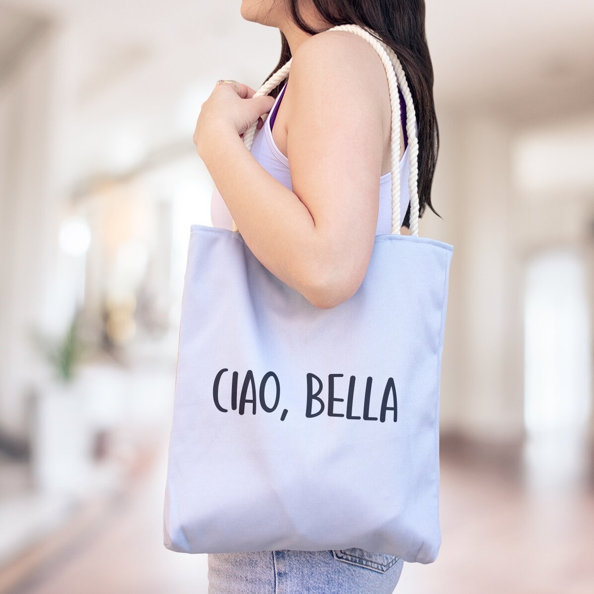 Gepersonaliseerde tas met tekst - Ciao, bella