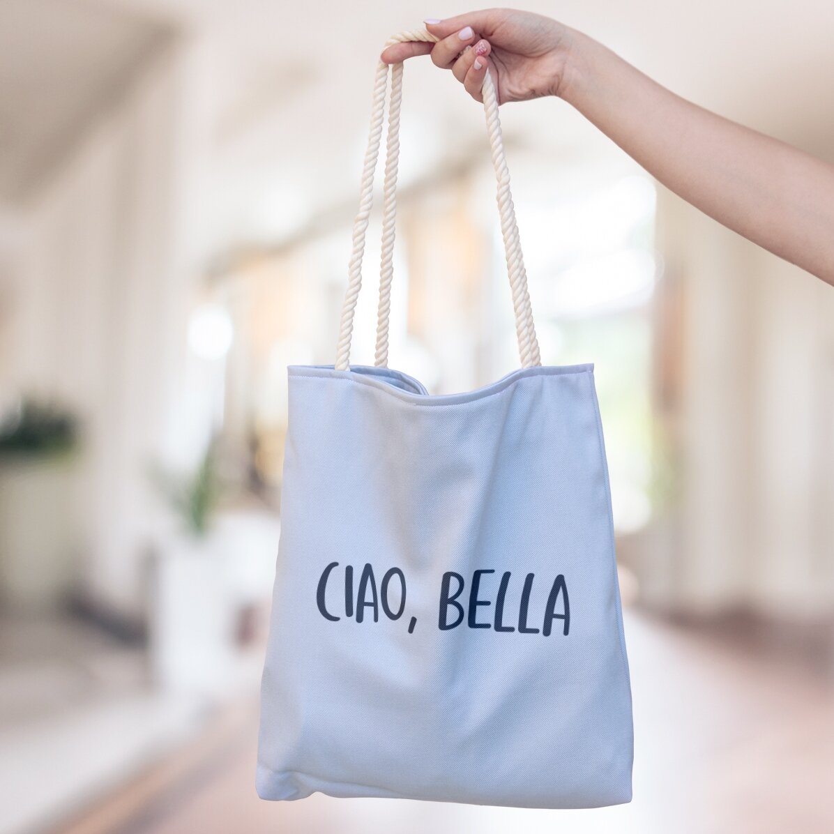 Gepersonaliseerde tas met tekst - Ciao, bella