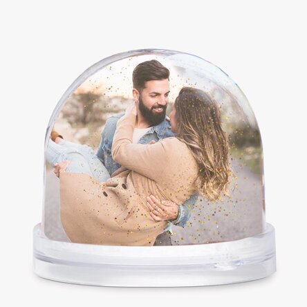 Personalised desk globe with 2 photos