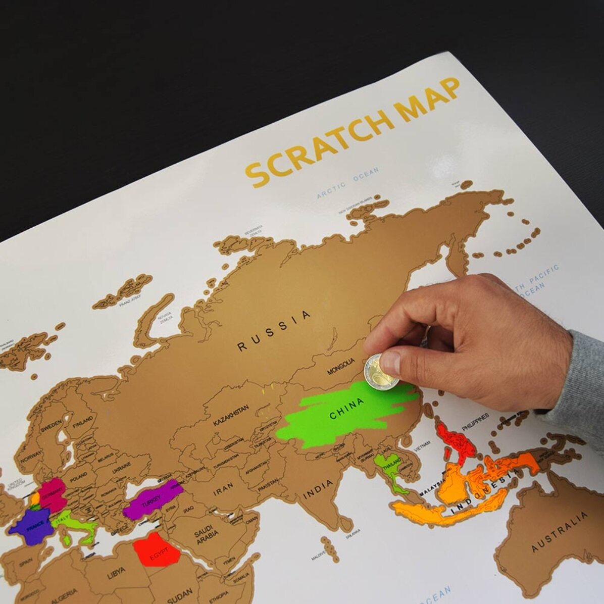 The scratchable map of the world