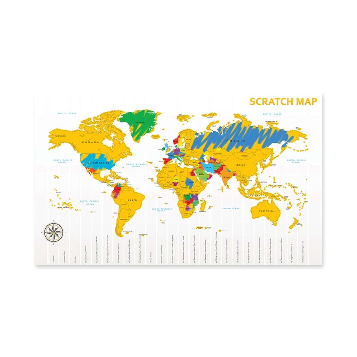 The scratchable map of the world