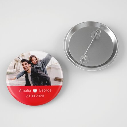 Personalised badge with photo and text - Love