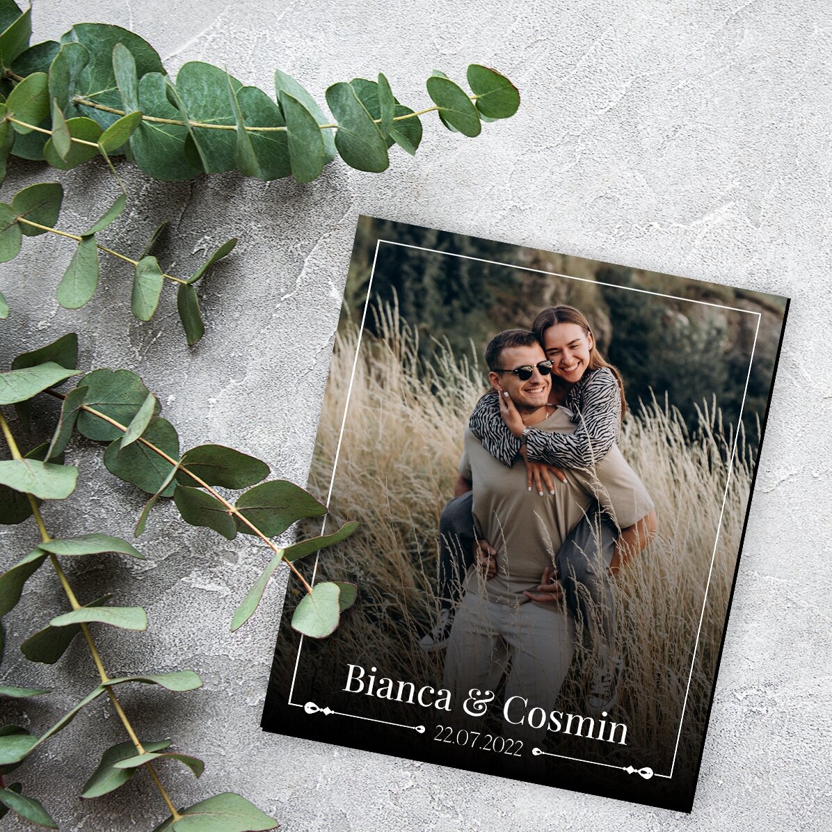 10x12 cm magnet personalised with name, date and photo - Wedding favour