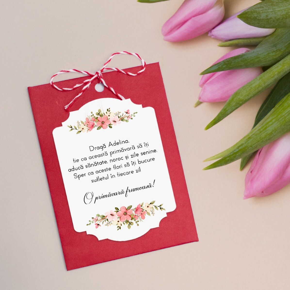 Gepersonaliseerde Martisor om in de grond te planten, met tekst