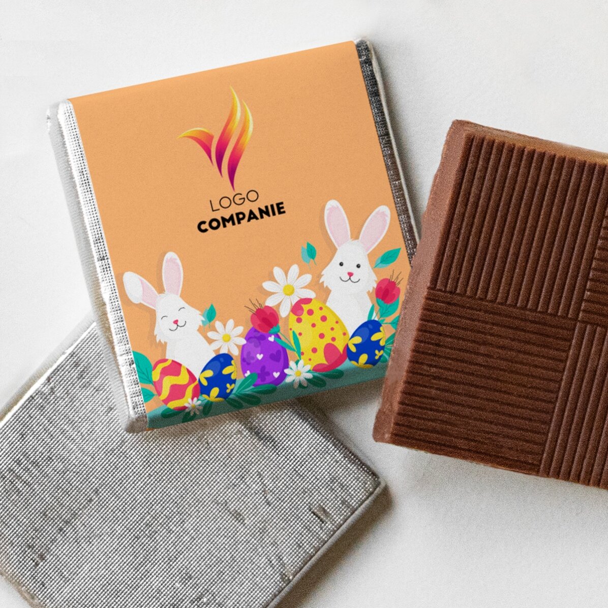 Gepersonaliseerde mini-chocolade met logo - Fijne Pasen