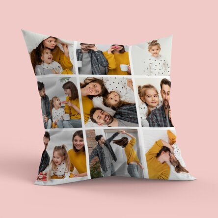 Personalised cushion with 9 photos - large format
