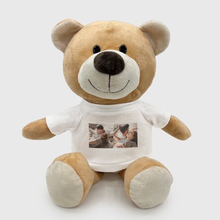 Personalised teddy bear with two photos