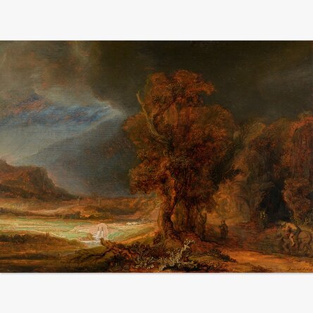 Landscape poster - Rembrandt van Rijn - Landscape with the Good Samaritan 1638