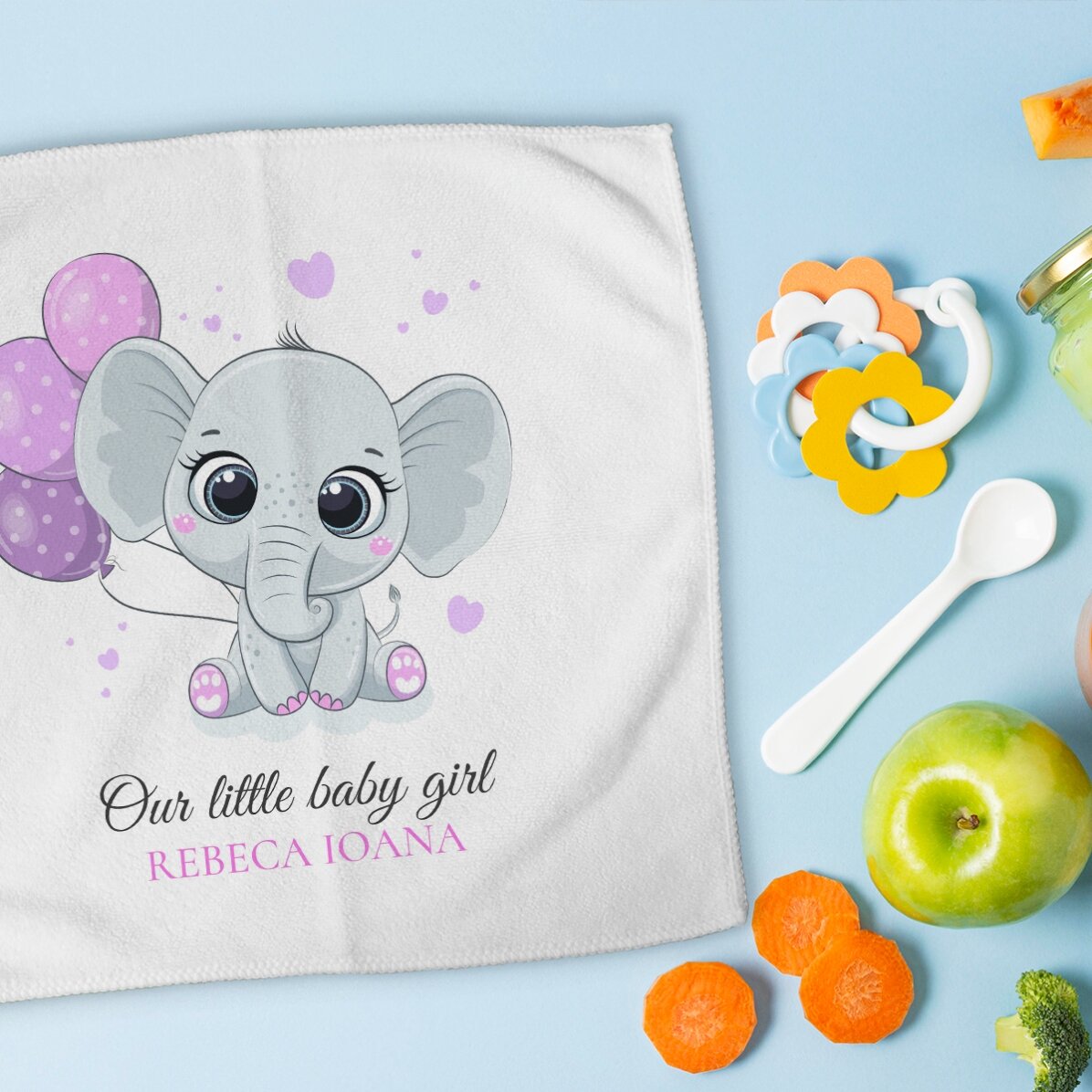 Handdoek met naam erop - Babymeisje