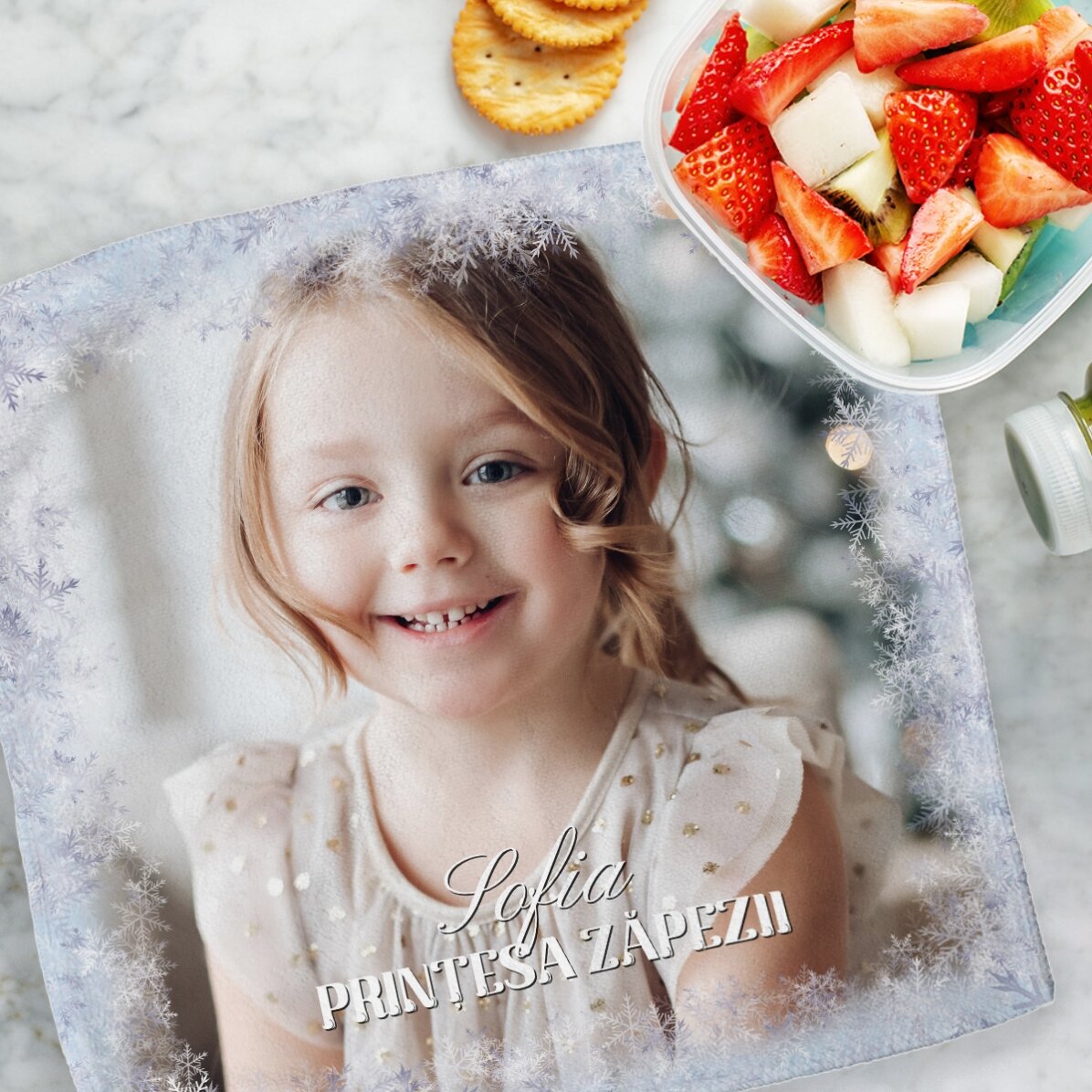 Personalised towel with photo and text - Winter