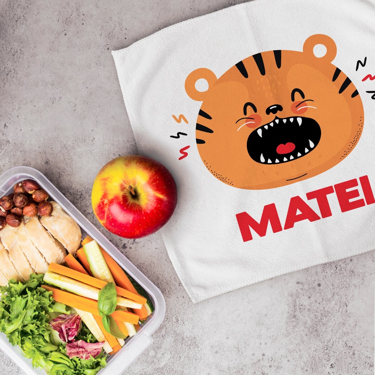 Gepersonaliseerde handdoek met tekst voor kinderen - Tijger