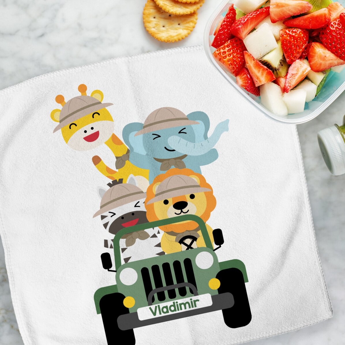 Gepersonaliseerde handdoek met tekst - Safari