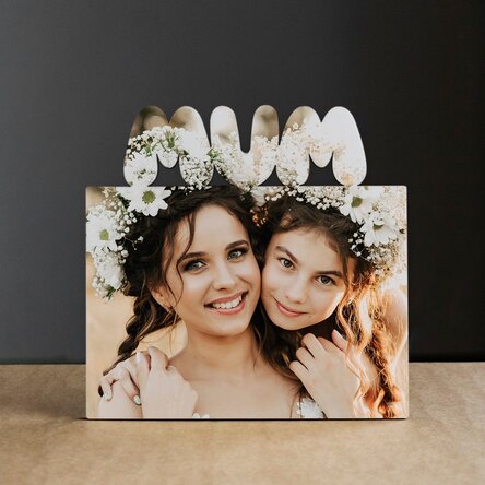 Personalised desk photo frame with a photo - model MUM