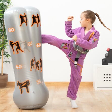 Inflatable boxing bag for children with stand