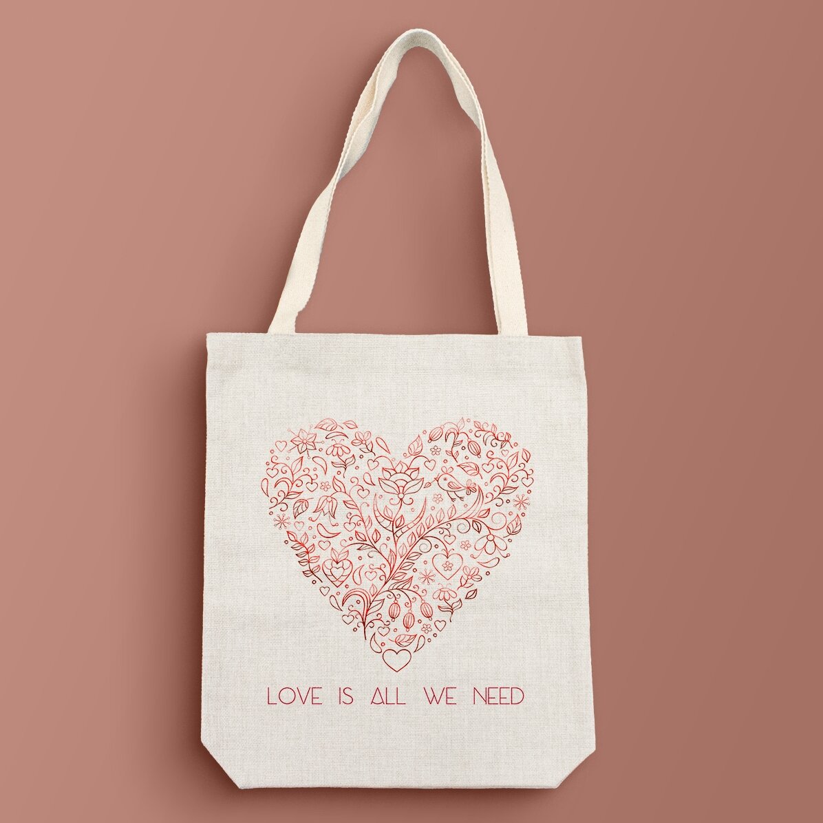 Gepersonaliseerde tas met tekst - Love is all we need