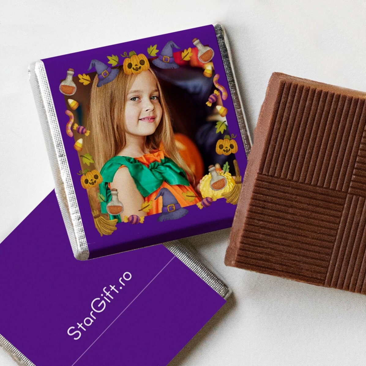 Set van 10 gepersonaliseerde minichocolade met foto