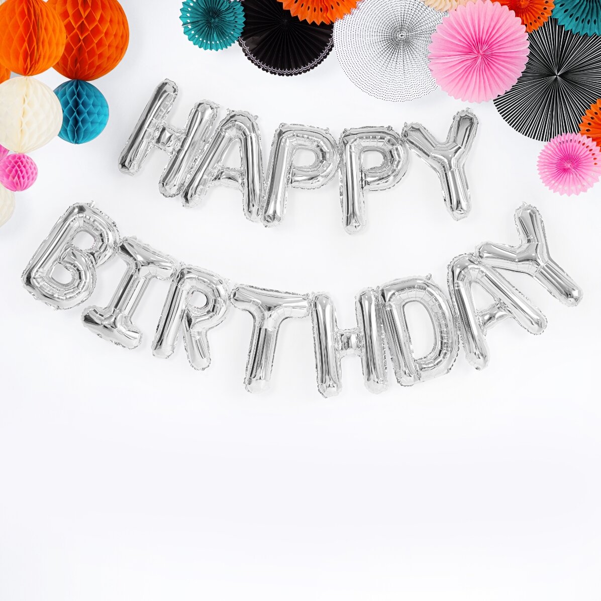 Ballonnenpakket - Happy Birthday, zilverkleurig