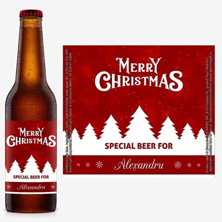 Personalised beer with text - Merry Christmas