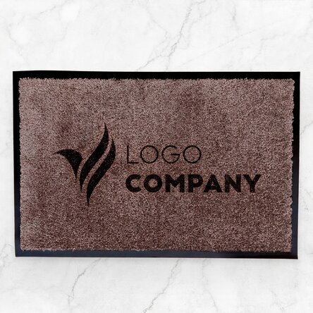 Customised indoor entrance mat with logo - Dark brown