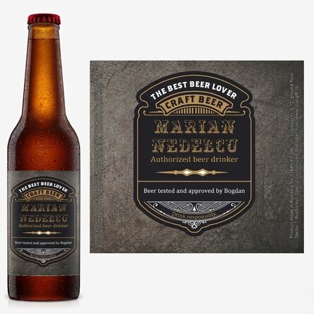 Personalised beer with text - Authorised beer drinker