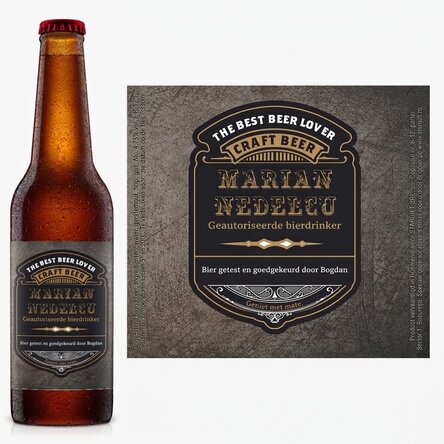 Bier met gepersonaliseerde tekst - Erkende bierdrinker