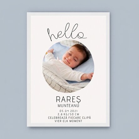 Gepersonaliseerd schilderij met tekst en een foto - Hello to you