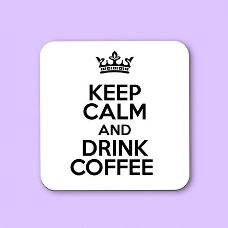 Gepersonaliseerde onderzetter met tekst - Keep Calm White