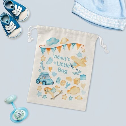 Small gift bag personalised with text - Watercolour