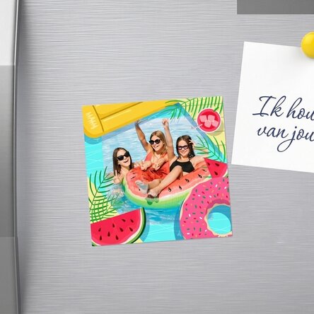 Gepersonaliseerde magneet van 10x10 met een foto - Summer time!