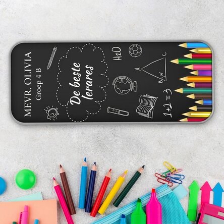 Gepersonaliseerd etui met tekst - Best teacher