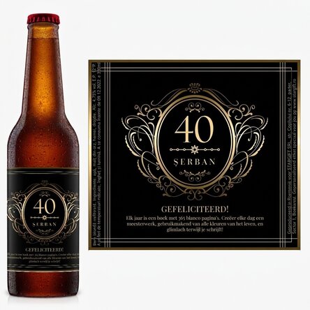 Bier met gepersonaliseerde tekst - Happy 40
