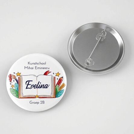 Gepersonaliseerde button met naam - Terug naar school
