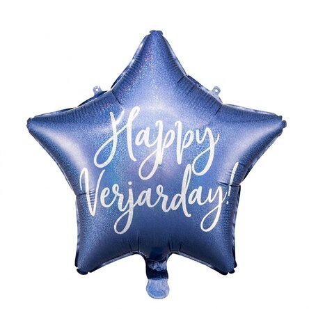 Ballon - blauwe ster 'Happy Birthday'