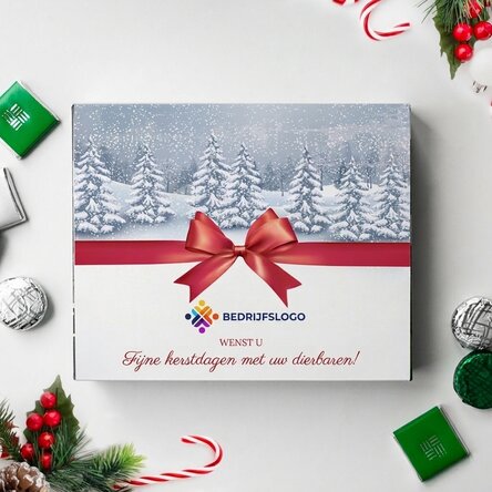 Gepersonaliseerde bonbondoos met logo en tekst - Vrolijk Kerstfeest!