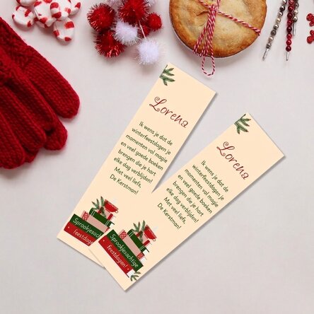 Gepersonaliseerde bladwijzer met tekst - Kerstmis
