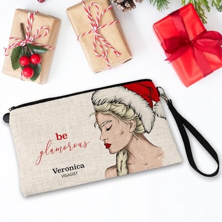 Gepersonaliseerde make-upset met de tekst ‘Glamorous Christmas’