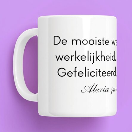Gepersonaliseerde mok met tekst - Een boodschap voor je dierbaren