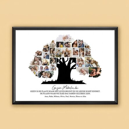 Gepersonaliseerd landschapsschilderij met foto's en tekst - Onze familie