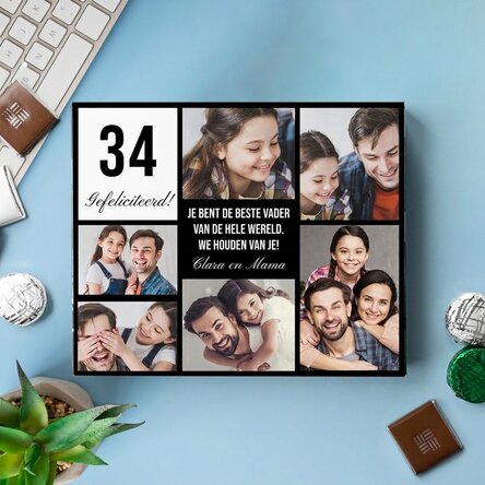 Gepersonaliseerde bonbondoos met 6 foto’s en een boodschap voor je dierbaren