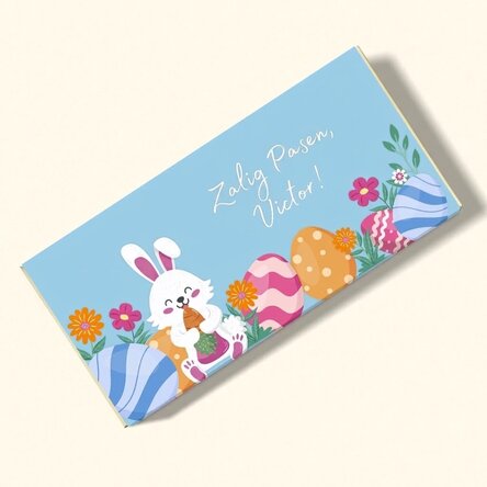 Chocolade met gepersonaliseerde tekst - Fijne Pasen!