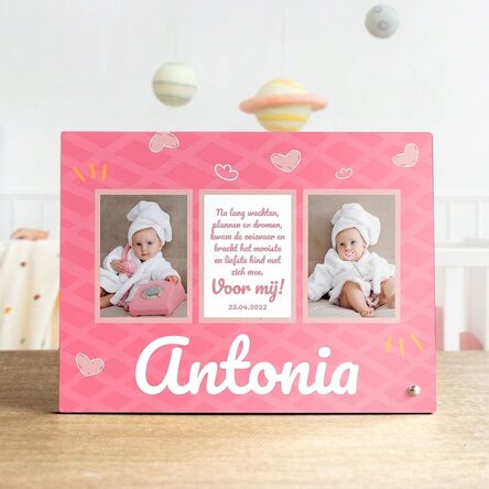 Gepersonaliseerde fotolijst met 3 foto’s en tekst voor kinderen – De liefste