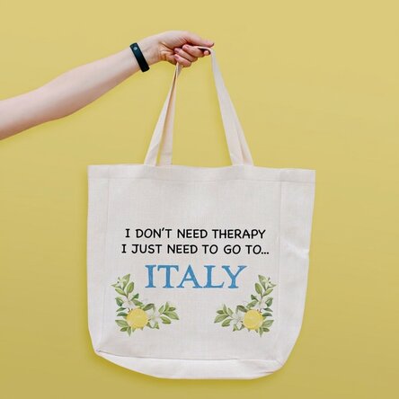 Beach bag personalised with text - Italy
