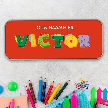 Gepersonaliseerd etui met naam - Dino